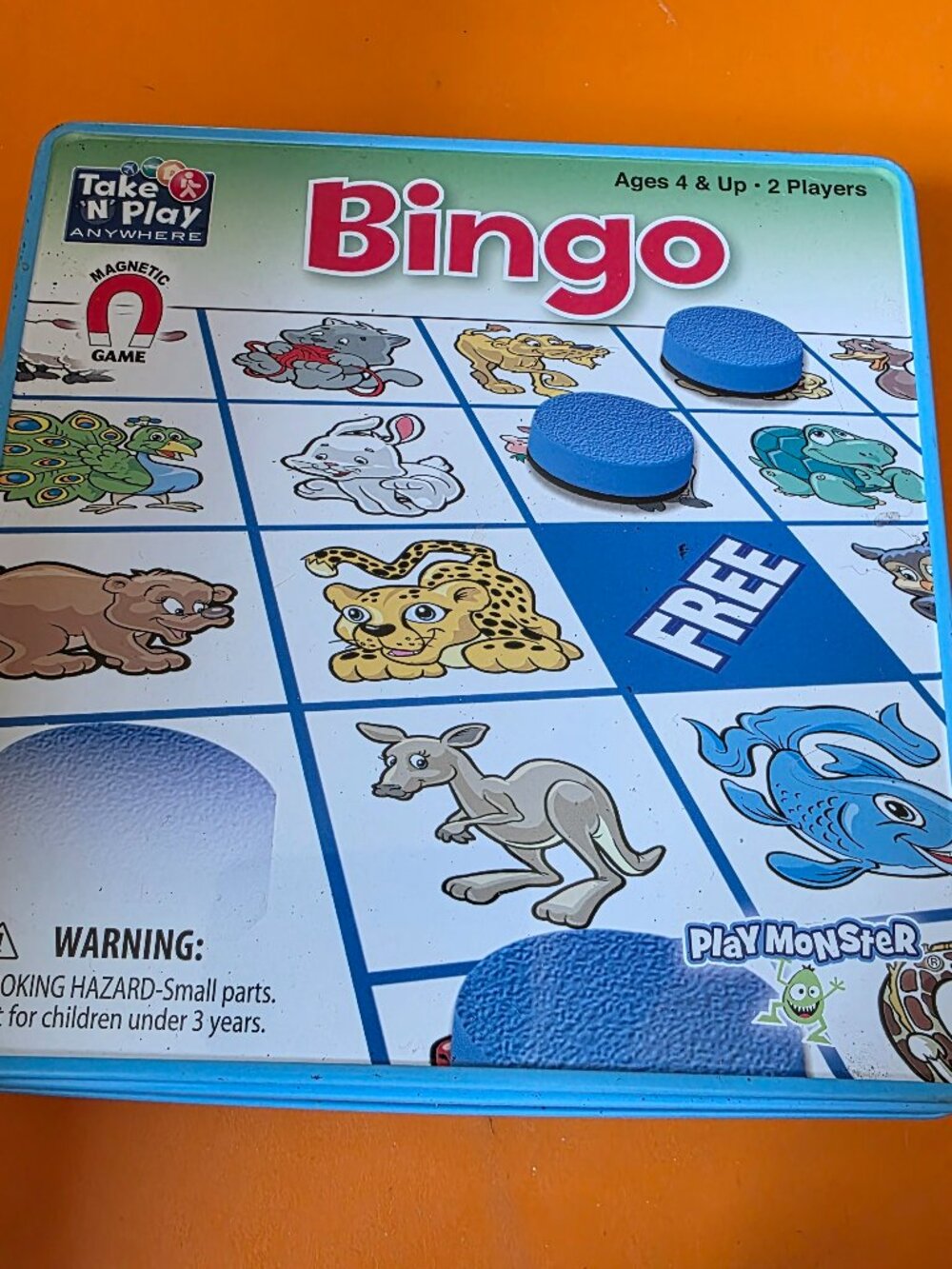 Classic take and play magnetic bingo game boards